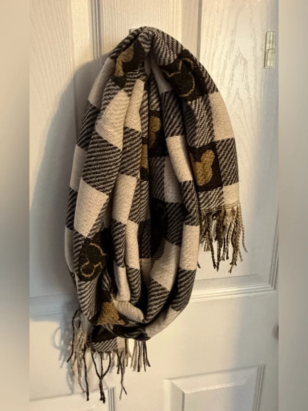 Scarf Mickey Mouse Fringed Large New